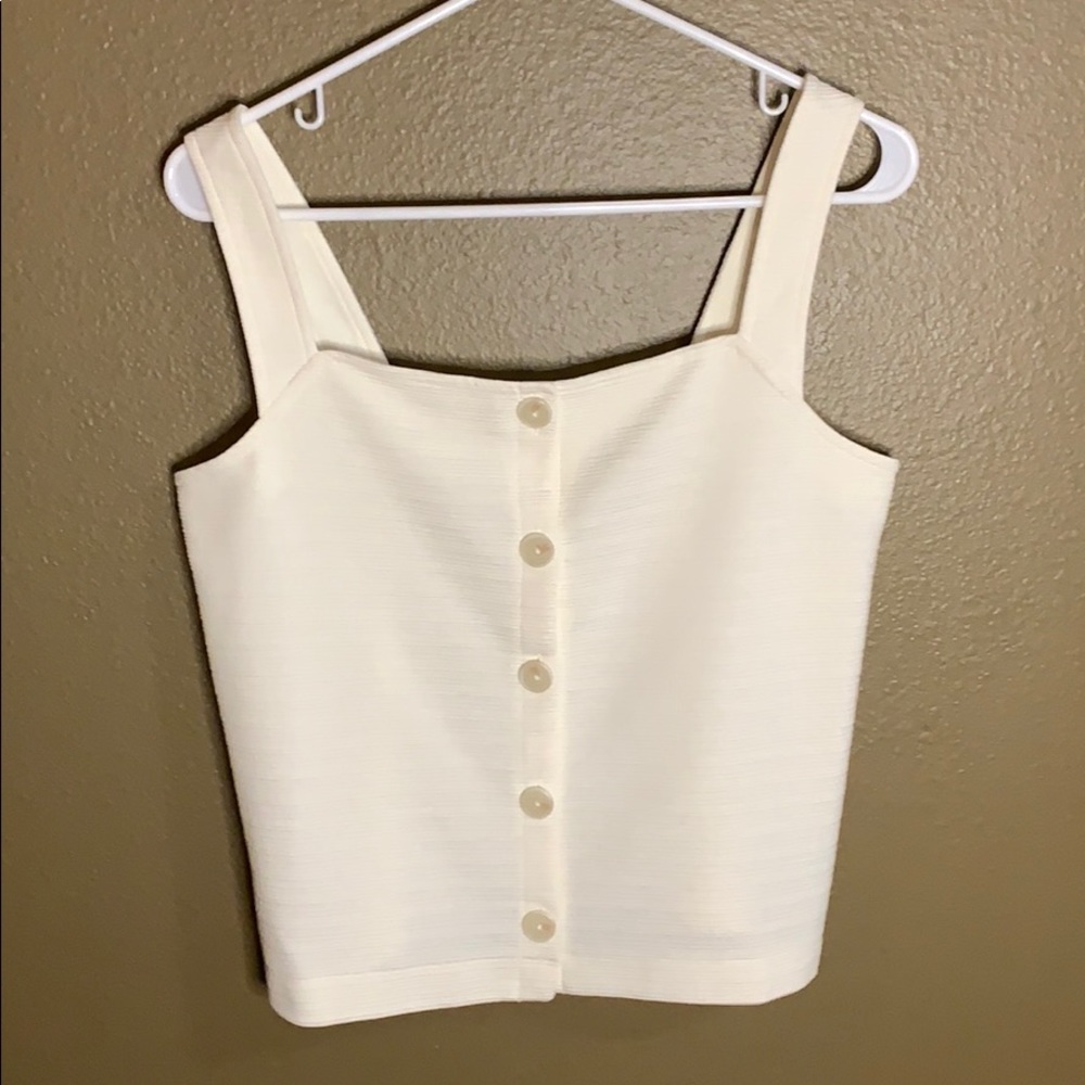 *NWT* small J Crew white button up tank top